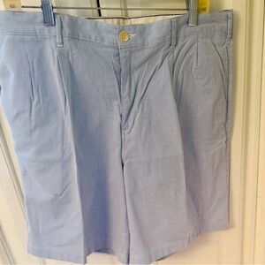 Lands End Classic Seersucker Shorts men’s 36 (9” inseam) blue/white pleated